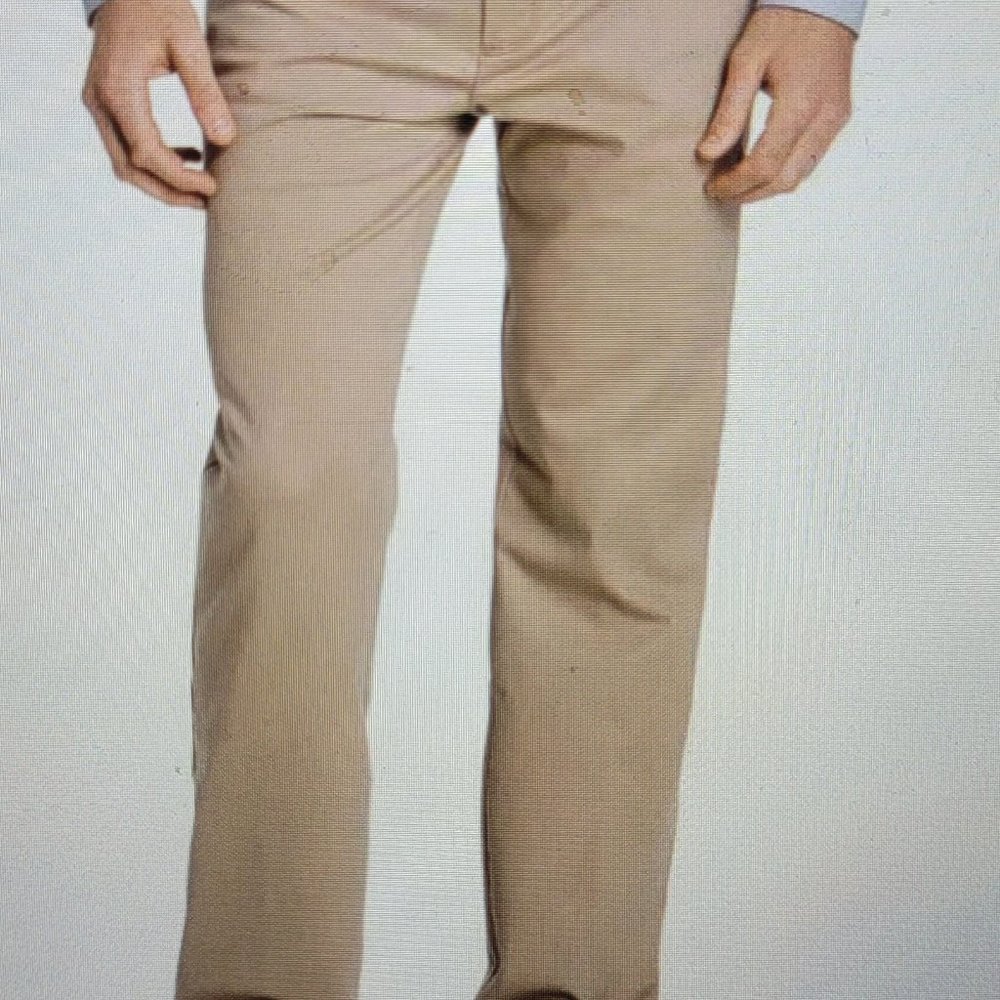 IZOD Men's Flat Front Non Iron Chino Pants Beige Size 36" X 32"